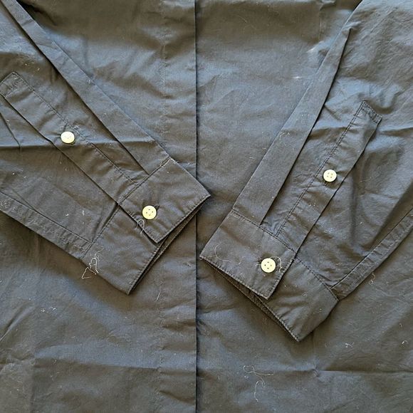Everlane NWOT Poplin Long Sleeve Button Down Shirt Black Size L - Picture 7 of 8